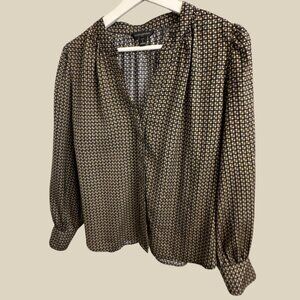 Banana Republic Printed Blouse | Size Large
